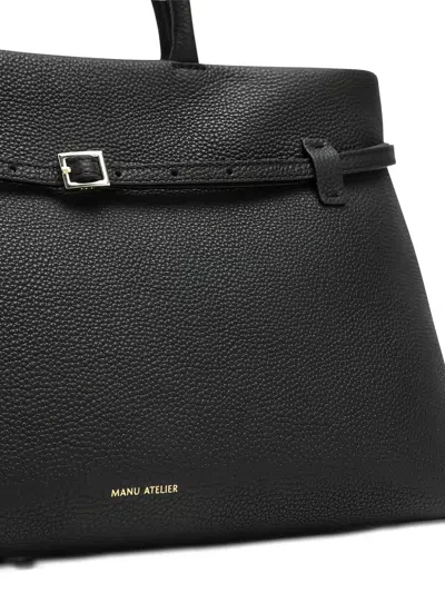 Manu Atelier 40 Cambon Structured Top Handle Bag In Black