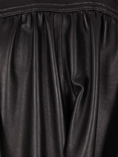 Ann Demeulemeester Double-breasted Leather Coat In Black