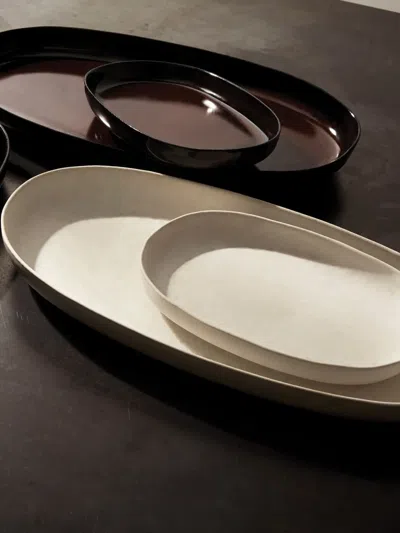 L'objet Small Terra Oval Serveware (15cm X 3cm X 23cm) In Neutral