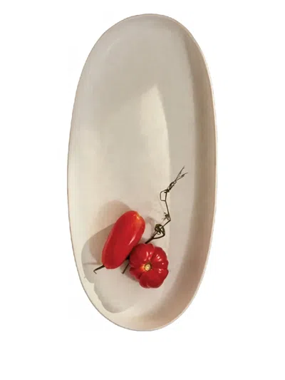 L'objet Small Terra Oval Serveware (15cm X 3cm X 23cm) In Neutral