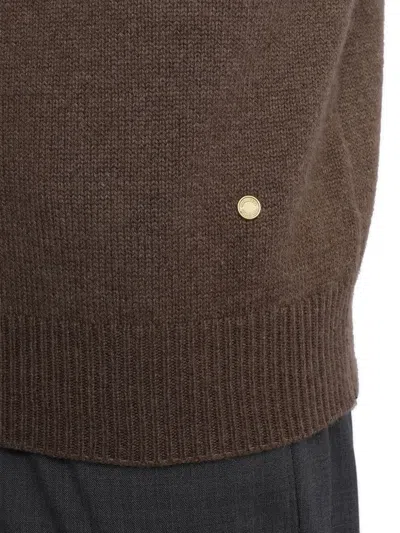 Greyed Hooded Long-sleeves Hoodie In Brown