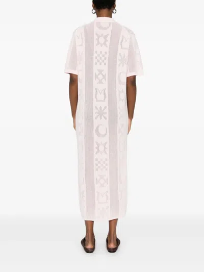 Nanushka Polo Neck Patterned Dress In Pink