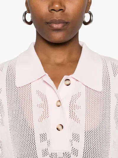 Nanushka Polo Neck Patterned Dress In Pink