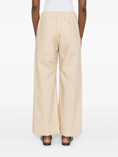 Nanushka Cotton Trousers In Neutral