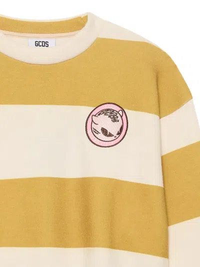 Gcds Striped Sweater In Yellow