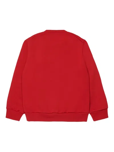 Marni Logo Crew-neck Sweatshirt In Red