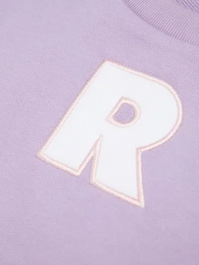 Marni Kids Purple Cotton Cropped Embroidered Logo Sweatshirt