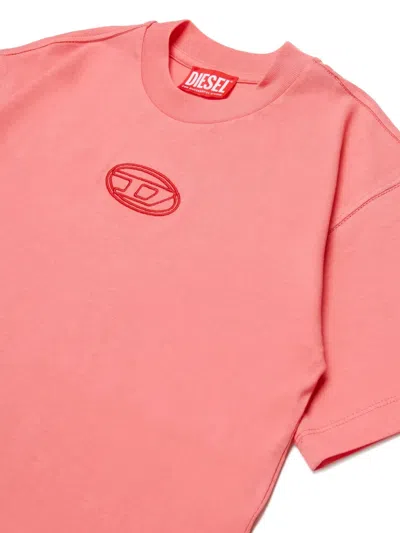 Diesel Tixan Oval-logo T-shirt In Pink