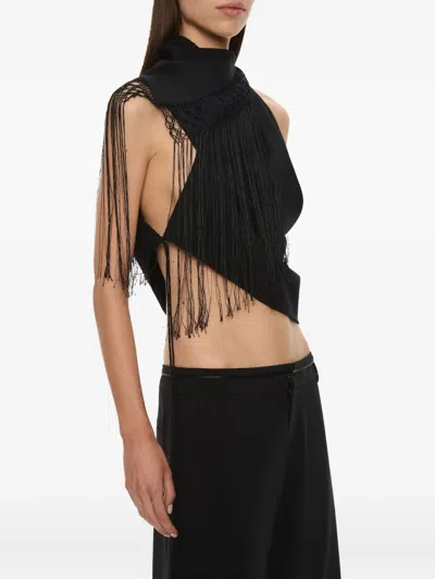 Christopher Esber Unravel Fringe Top In Black