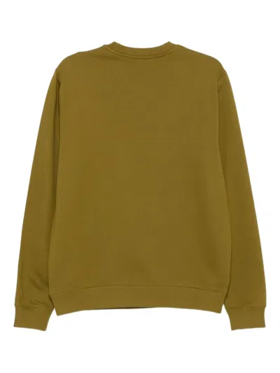 Msgm Crew Neck Ribbed Cuff Knit Sweatshirt In Green