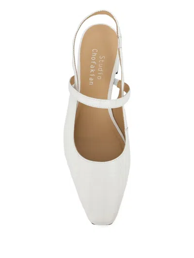 Studio Chofakian Studio 162 Slingback Pumps In White