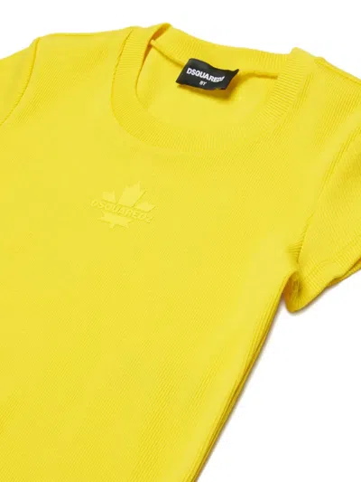 Dsquared2 Logo Crew-neck T-shirt In Yellow
