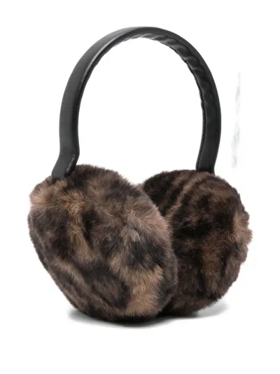 Apparis Esme Leopard Print Faux Fur Earmuffs In Brown