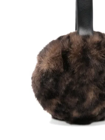 Apparis Esme Leopard Print Faux Fur Earmuffs In Brown
