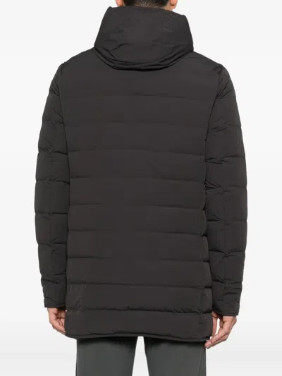 Duno Button Hooded Jacket In Black