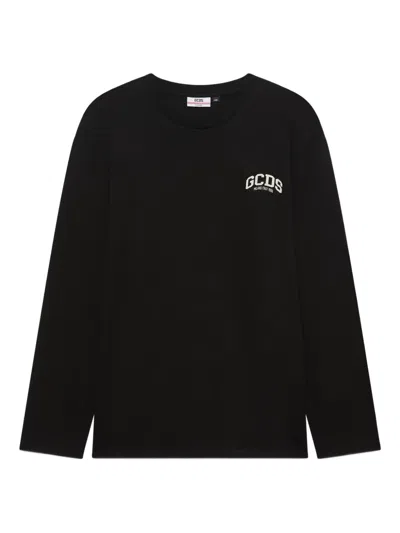 Gcds Long-sleeve Crew-neck T-shirt In Black