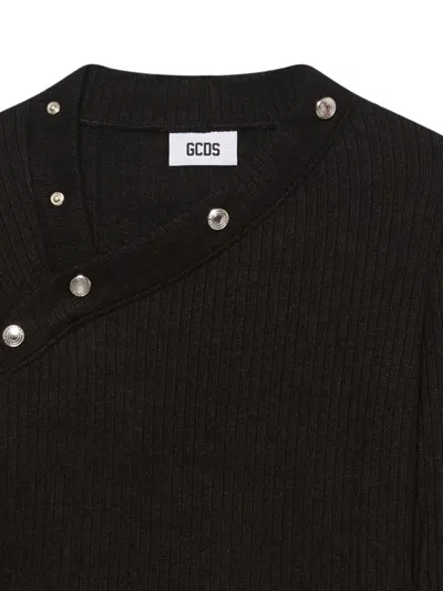 Gcds Buttoned Asymmetric Top In Black