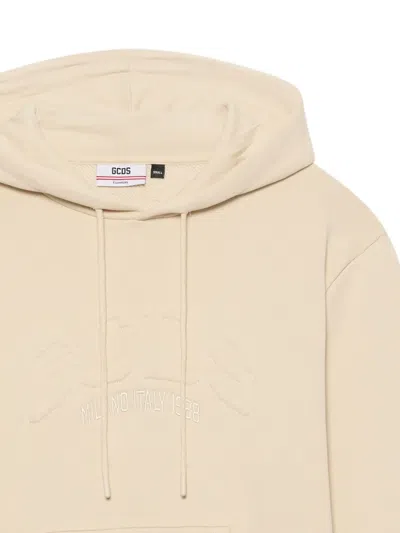 Gcds Logo-embossed Hoodie In Neutral