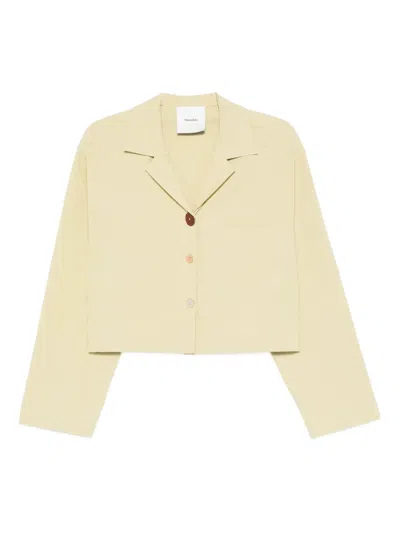 Nanushka Cropped Shirt In Neutral