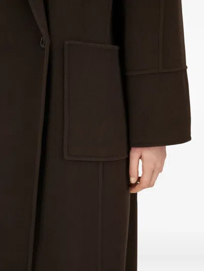 Herno Double-breasted Patch-pocket Coat In Brown