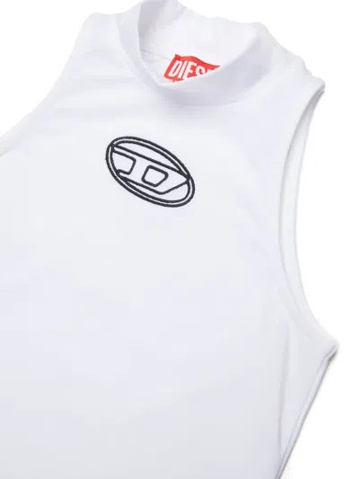 Diesel Logo Sleeveless Top In White