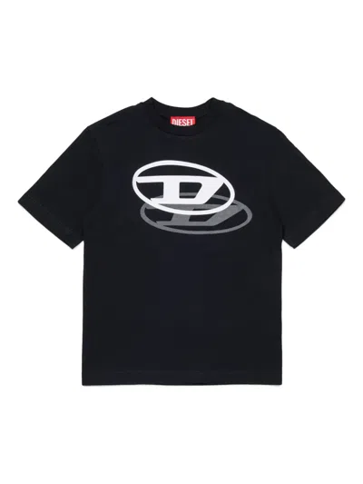 Diesel Printed Logo T-shirt In Black