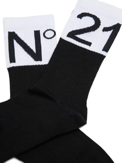 N°21 Logo-detail Socks In Black