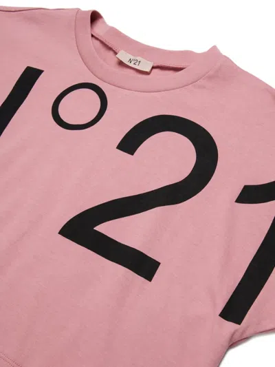N°21 Graphic-print Cotton T-shirt In Pink