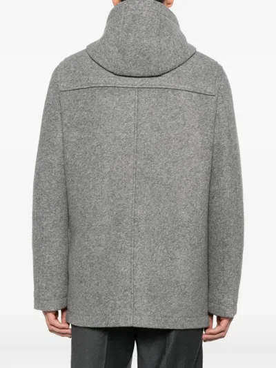 Manuel Ritz Hooded Coat In Gray