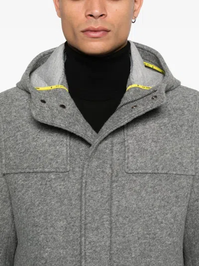 Manuel Ritz Hooded Coat In Gray
