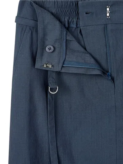 Studio Tomboy Ripstop Belted Long Skirt In Blue