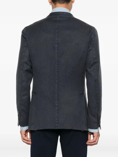 Boglioli Tailored Blazer With Peak Lapels And Pockets In Gray