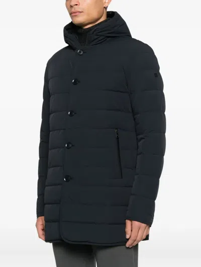 Duno Hooded Quilted Jacket In Black