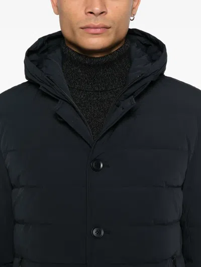 Duno Hooded Quilted Jacket In Black
