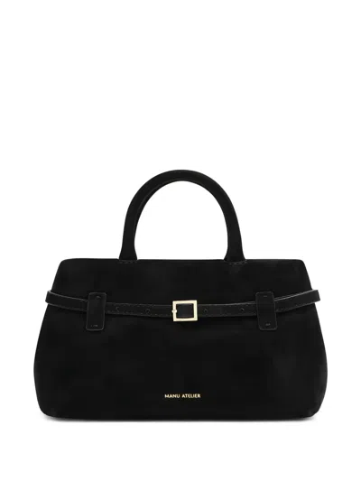 Manu Atelier 35 Structured Top Handle Tote Bag In Black
