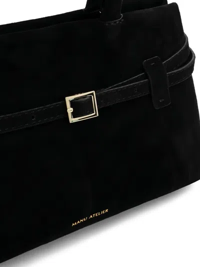 Manu Atelier 35 Structured Top Handle Tote Bag In Black