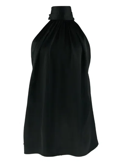 Pre-owned Saint Laurent Halterneck Bow-detail Top In Black