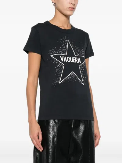 Vaquera Star-print T-shirt In Black
