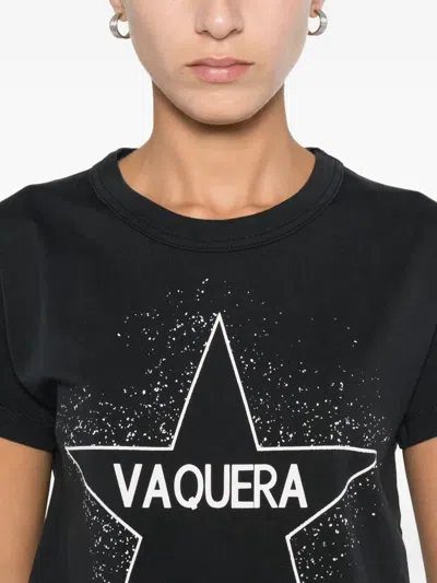 Vaquera Star-print T-shirt In Black