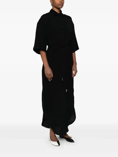 Nanushka Belted Shirt Dress In Black