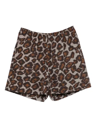 Nanushka Animal-print Shorts In Brown