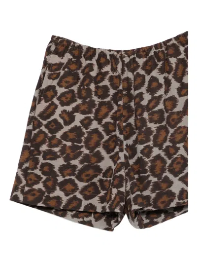 Nanushka Animal-print Shorts In Brown