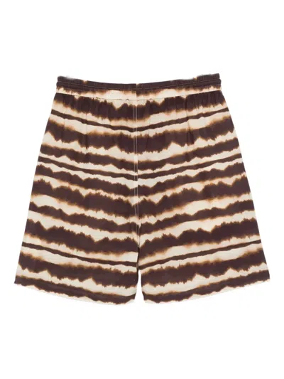 Nanushka Tie-dye Stripe Shorts In Brown