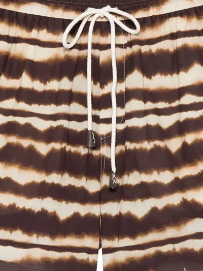 Nanushka Tie-dye Stripe Shorts In Brown