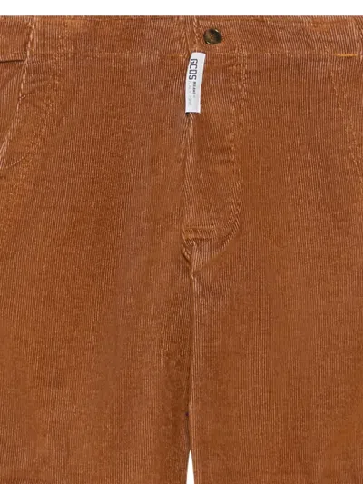 Gcds Corduroy Straight-leg Trousers In Brown