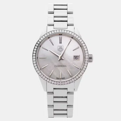Pre-owned Tag Heuer Carrera War1315.ba0778 Quartz Women Watch 32 Mm In White