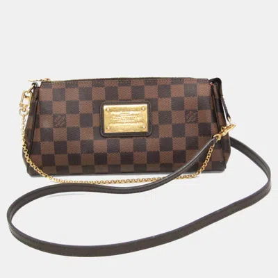 Pre-owned Louis Vuitton Damier Eva Shoulder Bag Brown Ebene