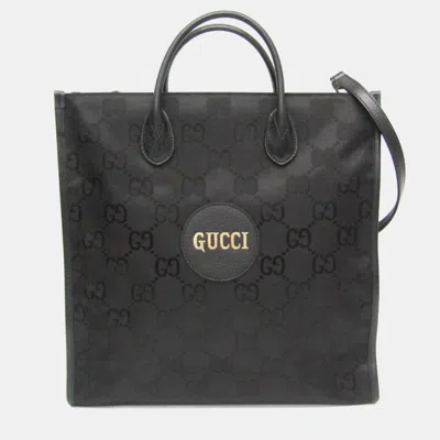 Pre-owned Gucci Off The Grid Gg Nylon Canvas Leather Handbag Black