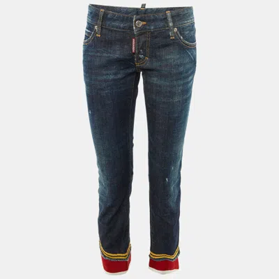 Pre-owned Dsquared2 Blue Denim Capri Jeans M/waist 34"