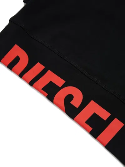 Diesel Tcefy Logo-hem Crew-neck T-shirt In Black